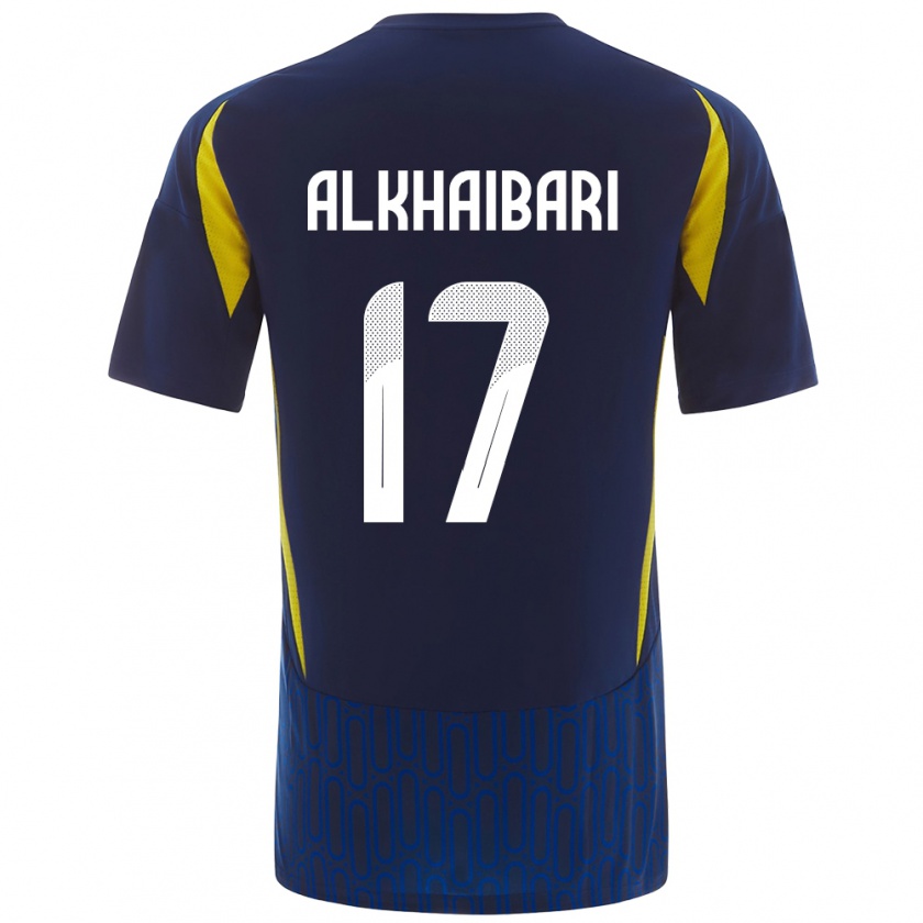 Kandiny Niño Camiseta Abdullah Al-Khaibari #17 Azul Amarillo 2ª Equipación 2024/25 La Camisa