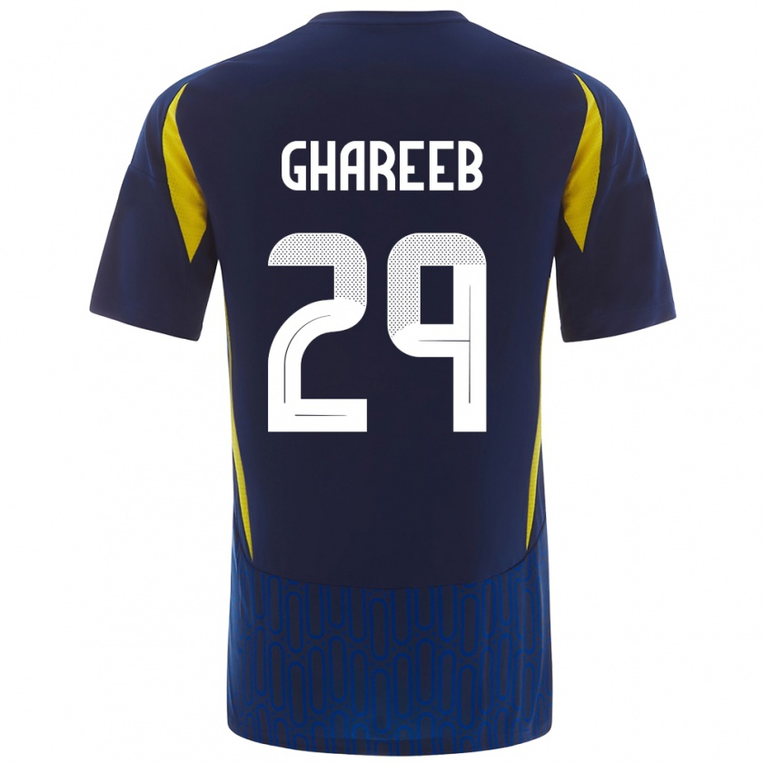 Kandiny Kinderen Abdulrahman Ghareeb #29 Blauw Geel Uitshirt Uittenue 2024/25 T-Shirt