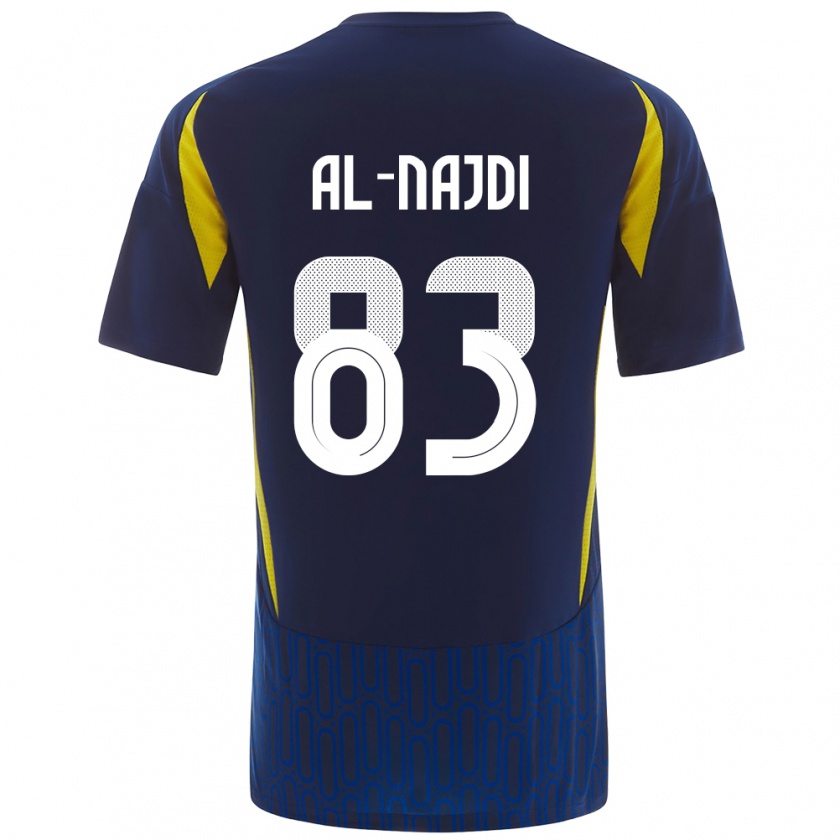 Kandiny Niño Camiseta Salem Al-Najdi #83 Azul Amarillo 2ª Equipación 2024/25 La Camisa