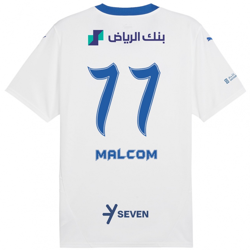 Kandiny Niño Camiseta Malcom #77 Blanco Azul 2ª Equipación 2024/25 La Camisa México