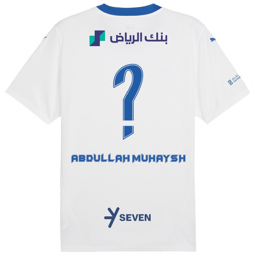 Kandiny Kinder Mohammed Abdullah Muhaysh #0 Weiß Blau Auswärtstrikot Trikot 2024/25 T-Shirt Österreich