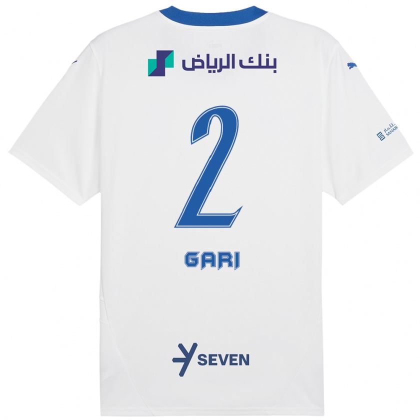 Kandiny Niño Camiseta Fatimah Gari #2 Blanco Azul 2ª Equipación 2024/25 La Camisa México