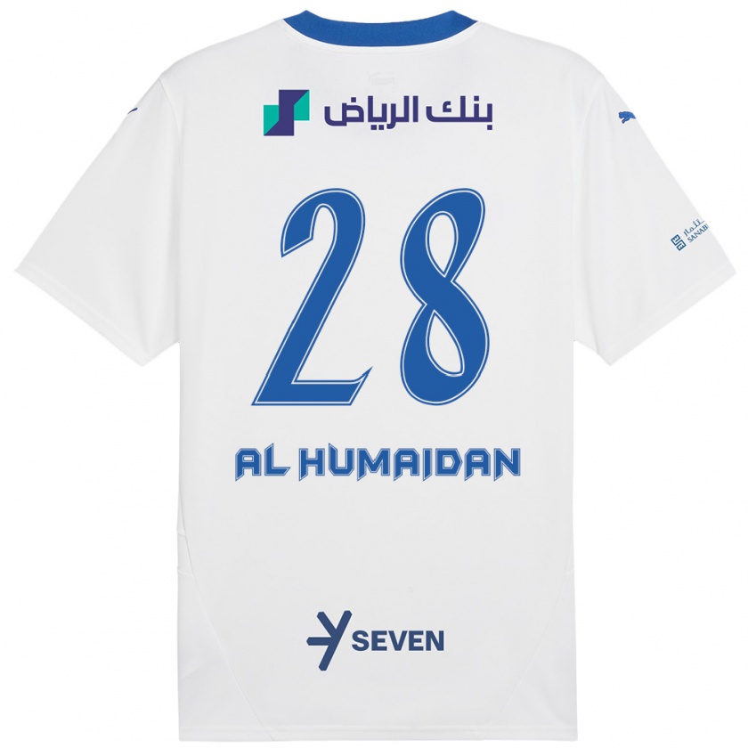 Kandiny Niño Camiseta Fay Al-Humaidan #28 Blanco Azul 2ª Equipación 2024/25 La Camisa México