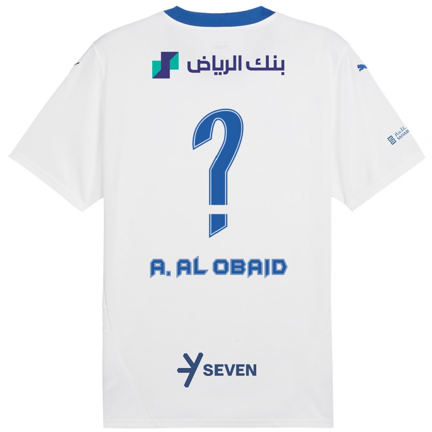 Kandiny Niño Camiseta Abdulrahman Al-Obaid #0 Blanco Azul 2ª Equipación 2024/25 La Camisa México