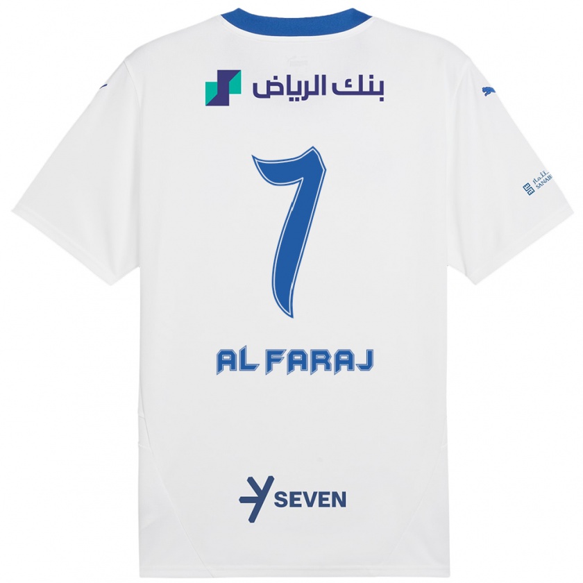 Kandiny Niño Camiseta Salman Al-Faraj #7 Blanco Azul 2ª Equipación 2024/25 La Camisa México