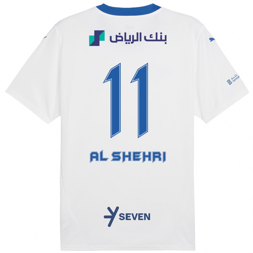 Kandiny Kinderen Saleh Al-Shehri #11 Wit Blauw Uitshirt Uittenue 2024/25 T-Shirt