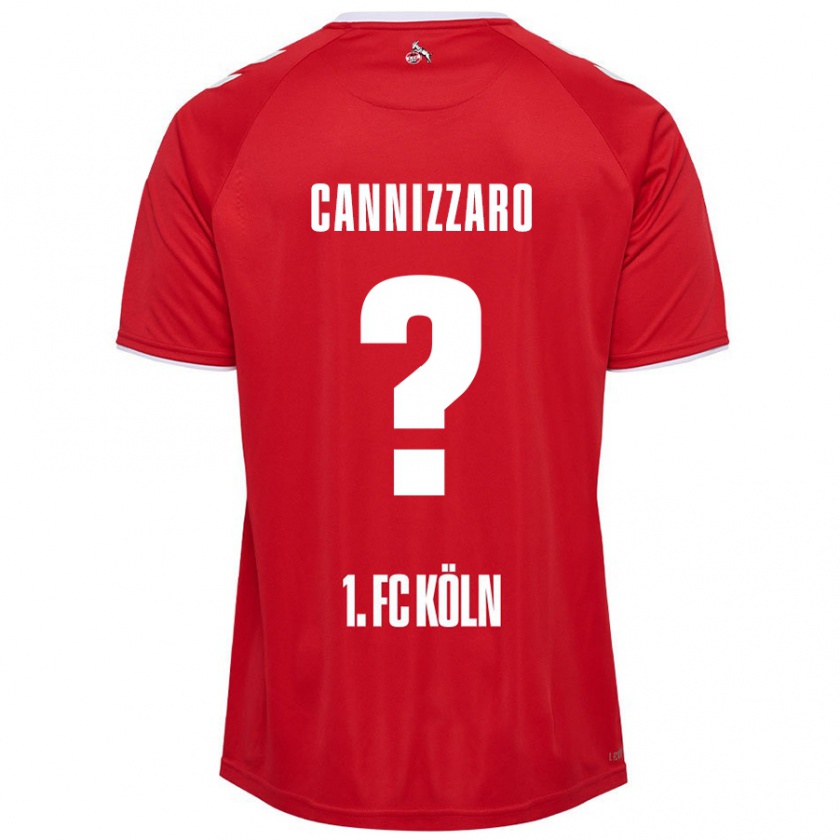 Kandiny Niño Camiseta Simone Cannizzaro #0 Rojo Blanco 2ª Equipación 2024/25 La Camisa