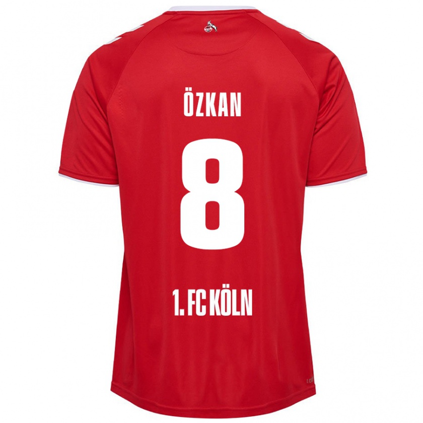 Kandiny Niño Camiseta Mikail Özkan #8 Rojo Blanco 2ª Equipación 2024/25 La Camisa