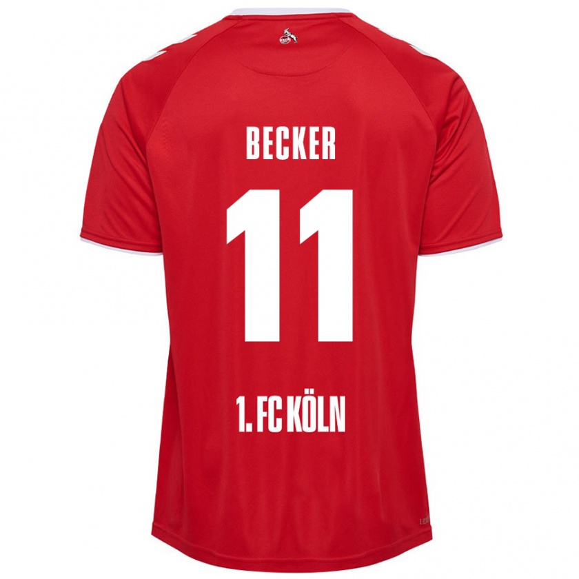 Kandiny Niño Camiseta Marlon Becker #11 Rojo Blanco 2ª Equipación 2024/25 La Camisa