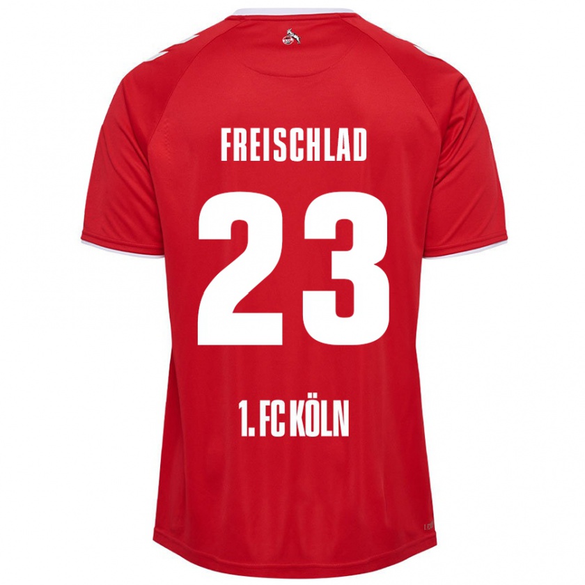 Kandiny Criança Camisola Yannick Freischlad #23 Branco Vermelho Alternativa 2024/25 Camisa Brasil