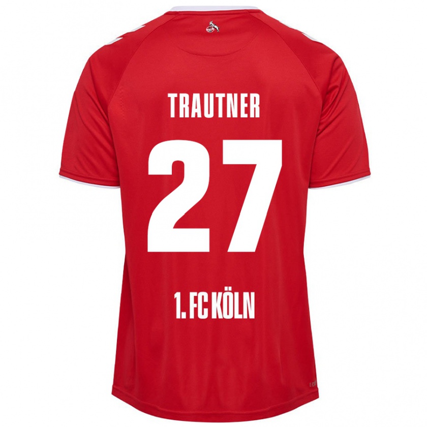 Kandiny Niño Camiseta Tobias Trautner #27 Rojo Blanco 2ª Equipación 2024/25 La Camisa