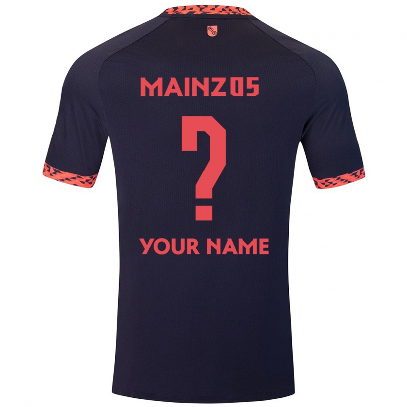 Kandiny Bambino Maglia Il Tuo Nome #0 Blu Corallo Rosso Kit Gara Away 2024/25 Maglietta