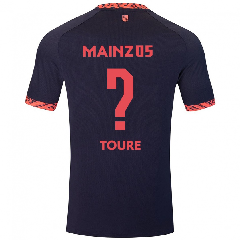 Kandiny Bambino Maglia Safyan Toure #0 Blu Corallo Rosso Kit Gara Away 2024/25 Maglietta