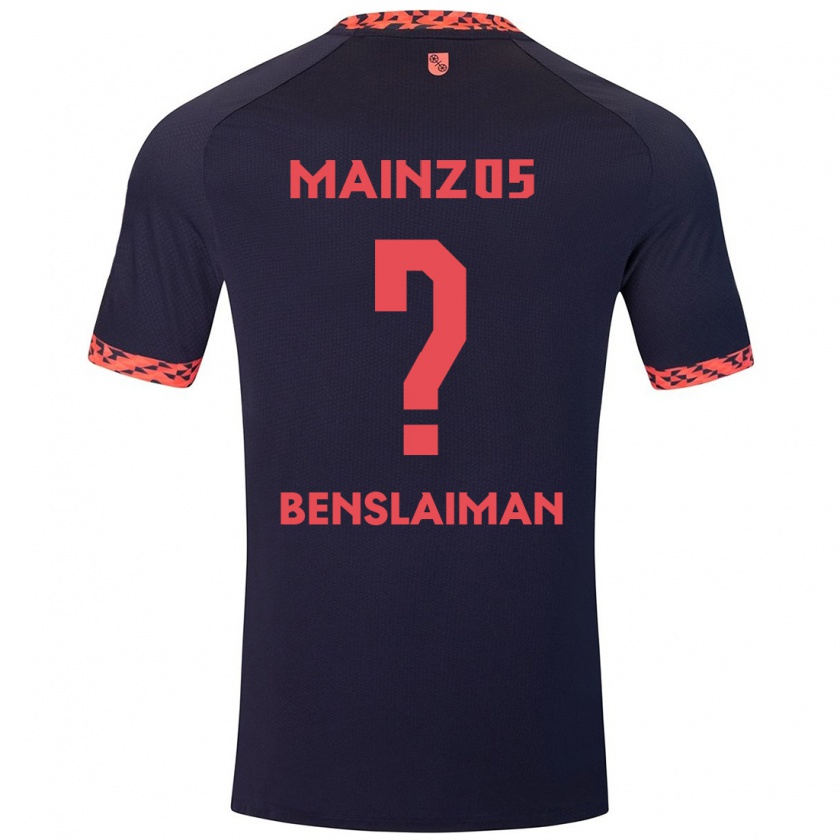 Kandiny Bambino Maglia Mohamed Benslaiman #0 Blu Corallo Rosso Kit Gara Away 2024/25 Maglietta