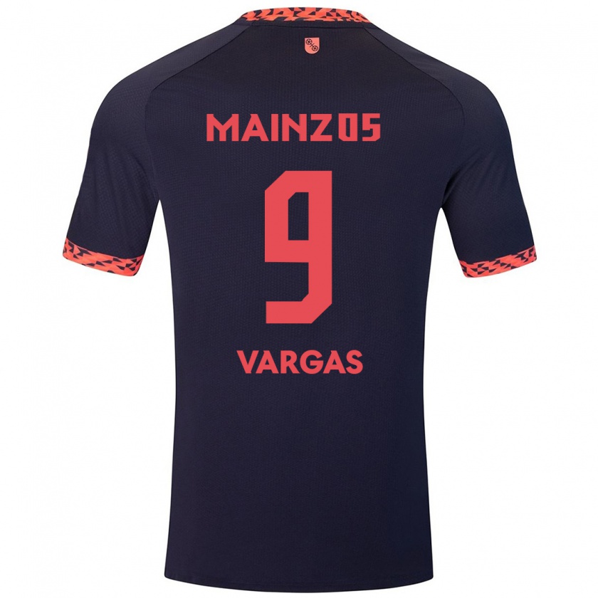 Kandiny Bambino Maglia Nayrobi Vargas #9 Blu Corallo Rosso Kit Gara Away 2024/25 Maglietta