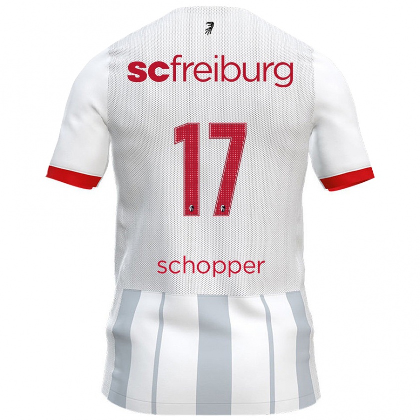 Kandiny Criança Camisola David Schopper #17 Cinzento Branco Alternativa 2024/25 Camisa Brasil