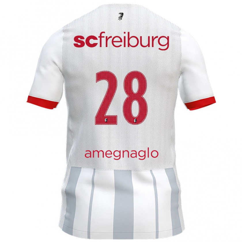 Kandiny Kinder David Amegnaglo #28 Weiß Grau Auswärtstrikot Trikot 2024/25 T-Shirt Österreich