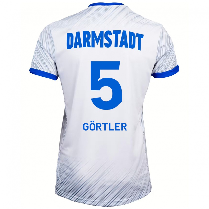 Kandiny Kinder Bastian Görtler #5 Weiß Blau Auswärtstrikot Trikot 2024/25 T-Shirt Österreich