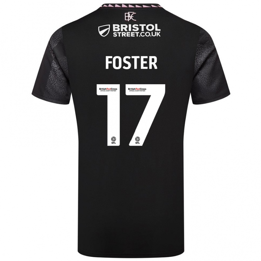 Kandiny Kinder Lyle Foster #17 Schwarz Auswärtstrikot Trikot 2024/25 T-Shirt Österreich