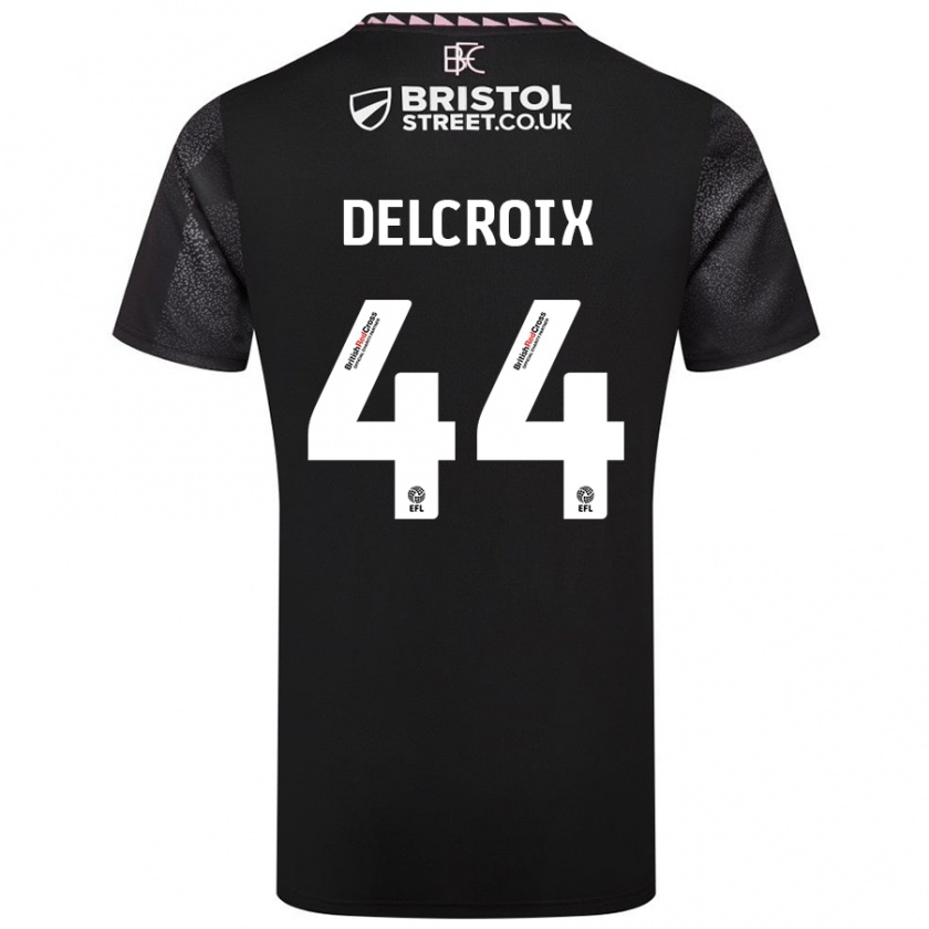 Kandiny Kinder Hannes Delcroix #44 Schwarz Auswärtstrikot Trikot 2024/25 T-Shirt Österreich