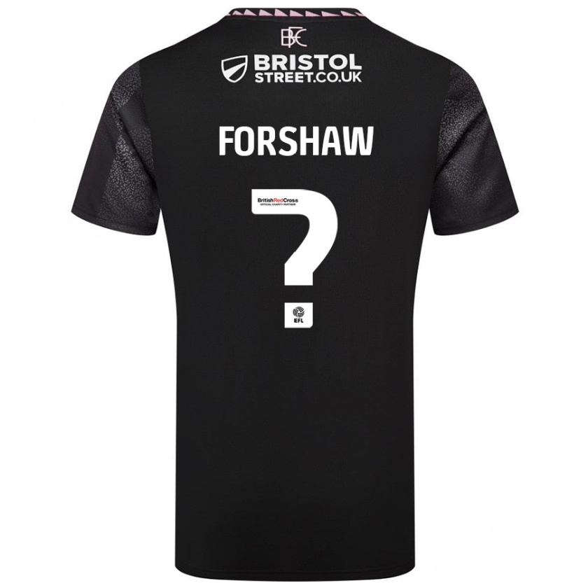 KandinyキッズLewis Forshaw#0黒アウェイシャツ2024/25ジャージーユニフォーム