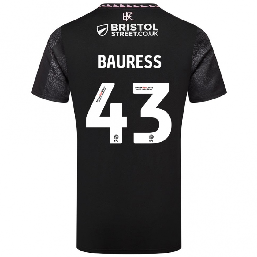 Kandiny Bambino Maglia Joe Bauress #43 Nero Kit Gara Away 2024/25 Maglietta