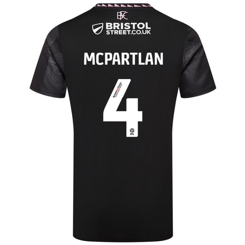 Kandiny Niño Camiseta Brenna Mcpartlan #4 Negro 2ª Equipación 2024/25 La Camisa