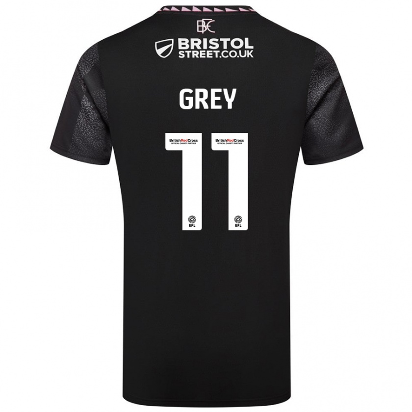 Kandiny Bambino Maglia Anna Grey #11 Nero Kit Gara Away 2024/25 Maglietta