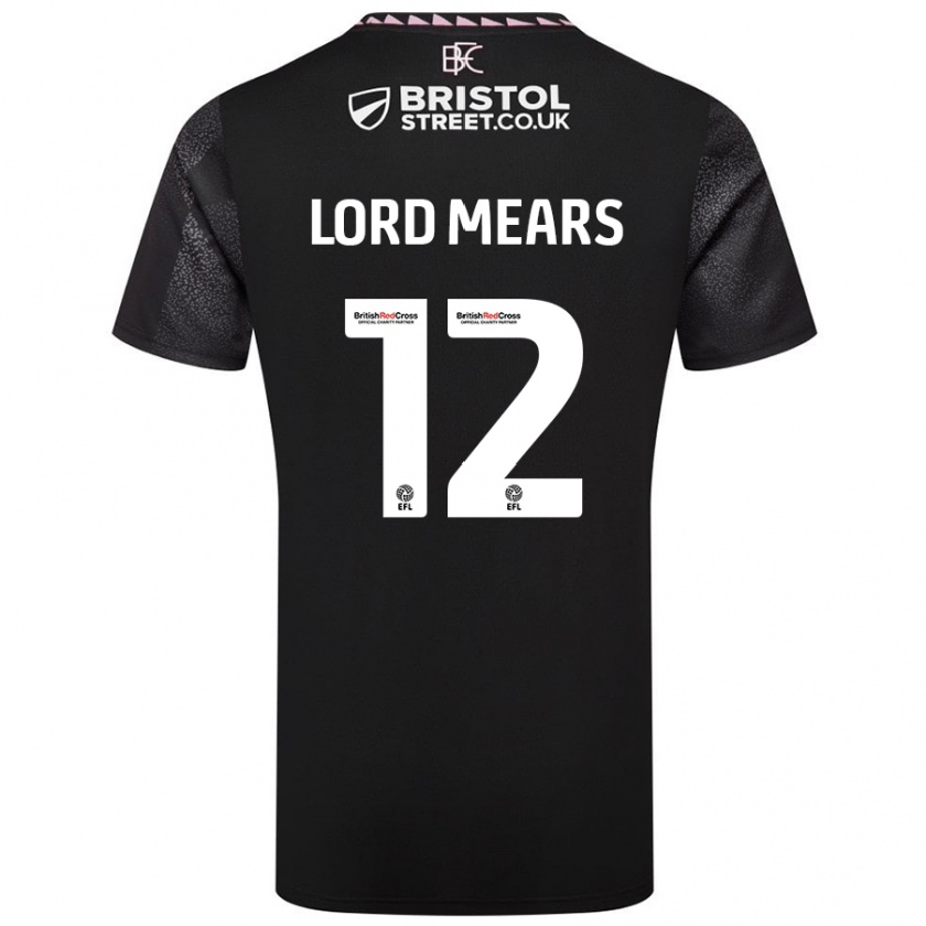 Kandiny Bambino Maglia Rhema Lord-Mears #12 Nero Kit Gara Away 2024/25 Maglietta