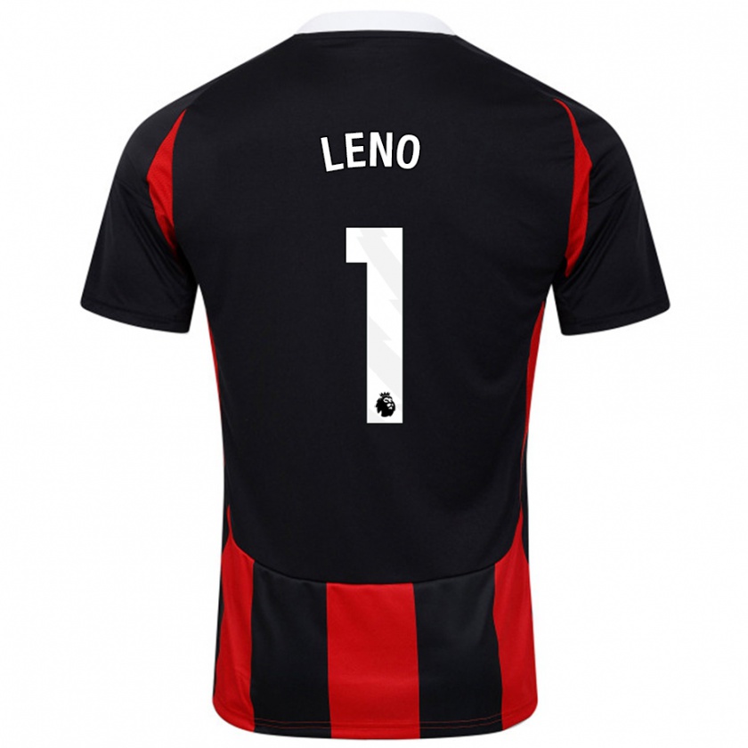 Kandiny Barn Bernd Leno #1 Svart Röd Bortatröja Matchtröjor 2024/25 Tröjor T-Tröja