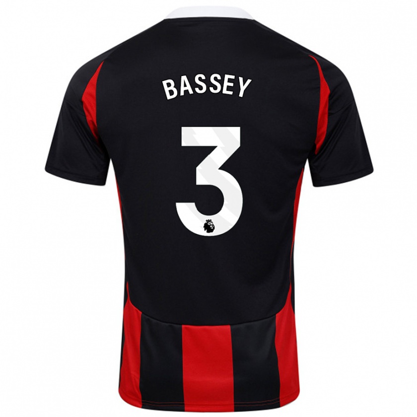 Kandiny Kinder Calvin Bassey #3 Schwarz Rot Auswärtstrikot Trikot 2024/25 T-Shirt Österreich