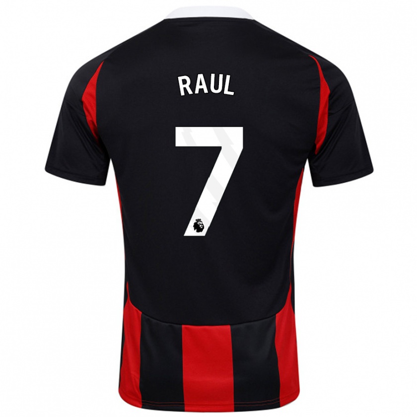 Kandiny Niño Camiseta Raúl Jiménez #7 Negro Rojo 2ª Equipación 2024/25 La Camisa