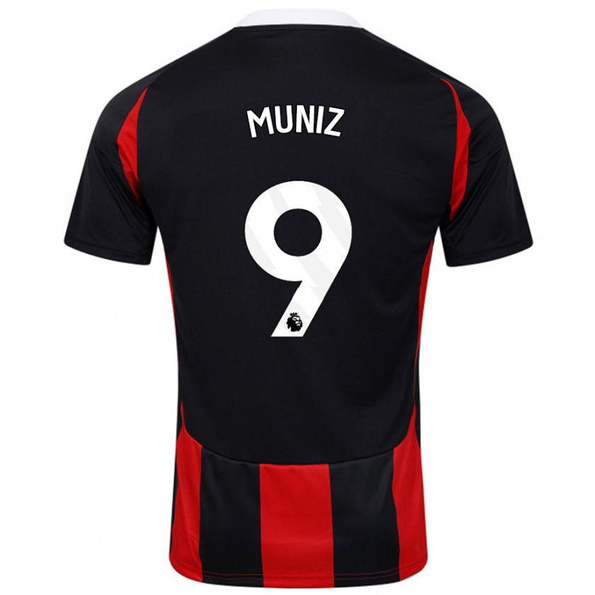 Kandiny Niño Camiseta Rodrigo Muniz #9 Negro Rojo 2ª Equipación 2024/25 La Camisa