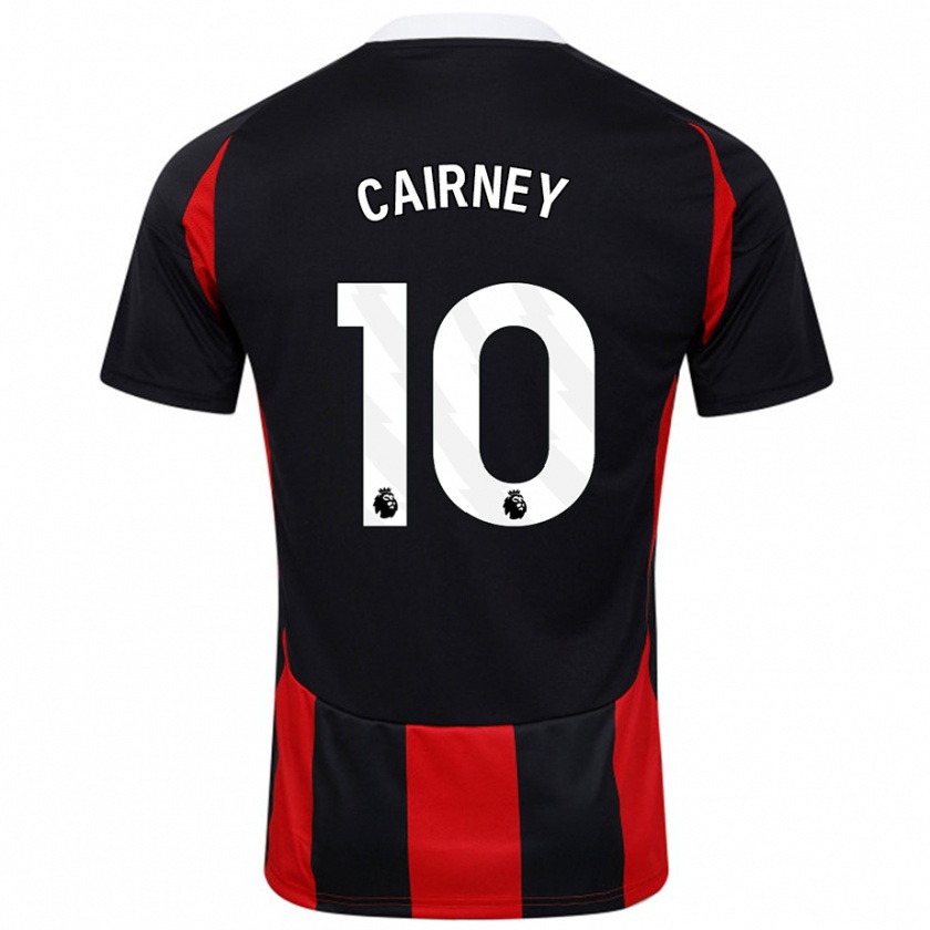 Kandiny Niño Camiseta Tom Cairney #10 Negro Rojo 2ª Equipación 2024/25 La Camisa