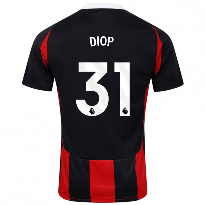 Kandiny Kinder Issa Diop #31 Schwarz Rot Auswärtstrikot Trikot 2024/25 T-Shirt Österreich