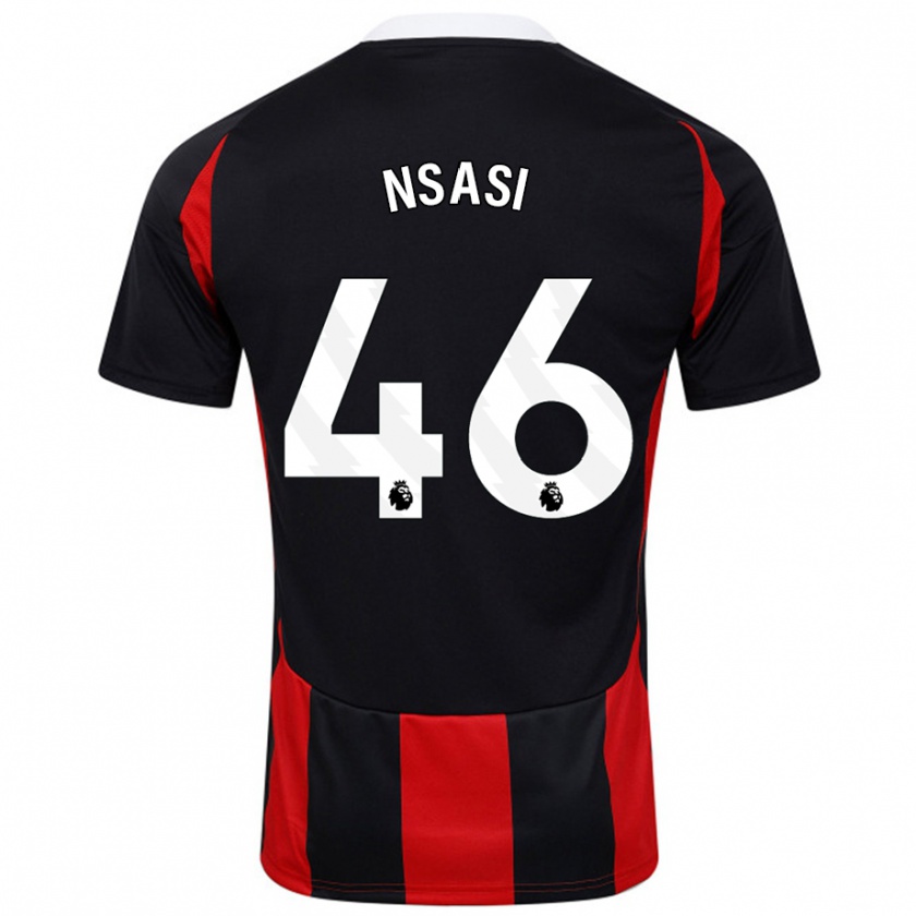 Kandiny Kinder Eddie Nsasi #46 Schwarz Rot Auswärtstrikot Trikot 2024/25 T-Shirt Österreich