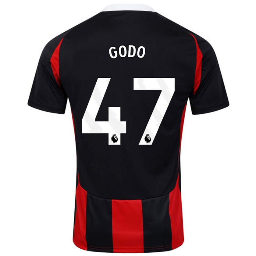 Kandiny Kinderen Martial Godo #47 Zwart Rood Uitshirt Uittenue 2024/25 T-Shirt België