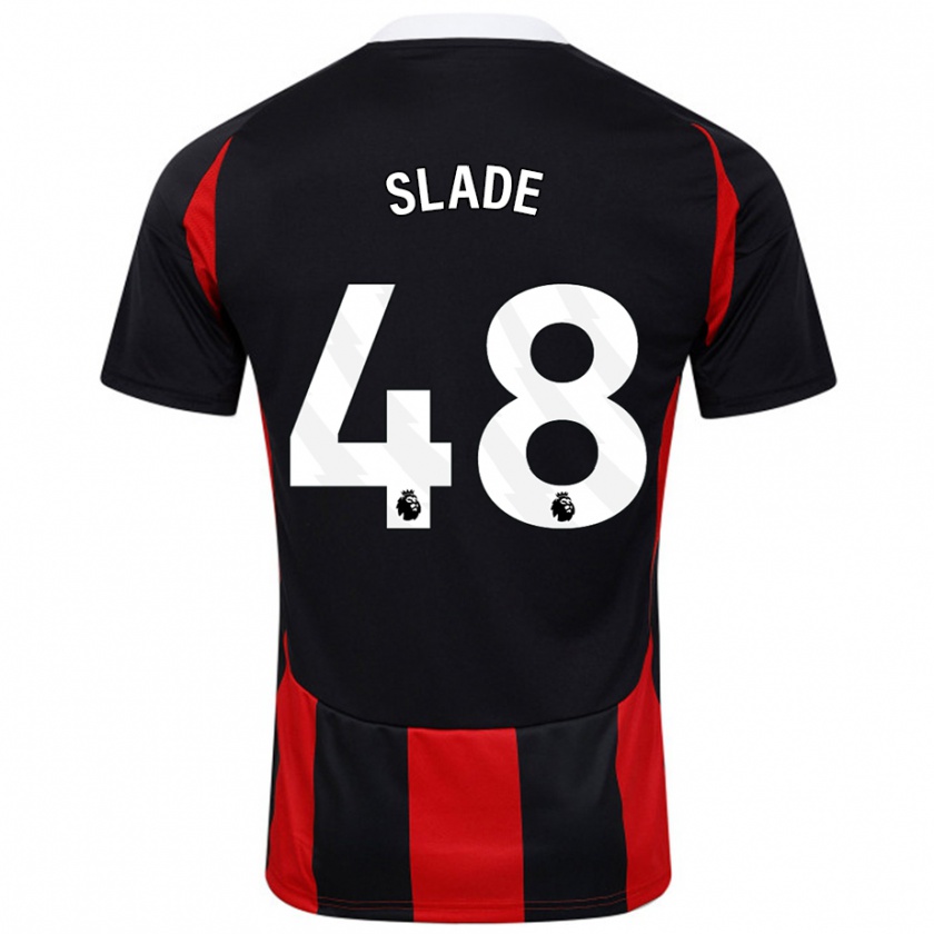 Kandiny Kinder Bradley Slade #48 Schwarz Rot Auswärtstrikot Trikot 2024/25 T-Shirt Österreich