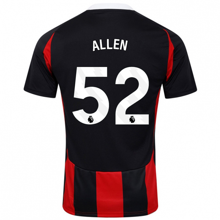 Kandiny Niño Camiseta Michael Allen #52 Negro Rojo 2ª Equipación 2024/25 La Camisa