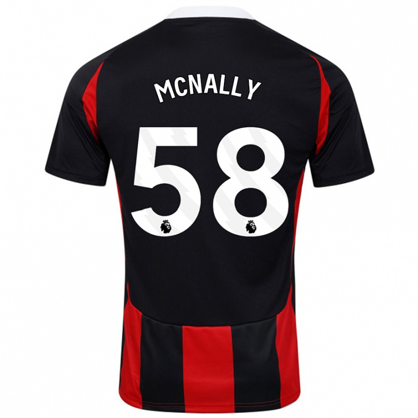 Kandiny Niño Camiseta Alfie Mcnally #58 Negro Rojo 2ª Equipación 2024/25 La Camisa