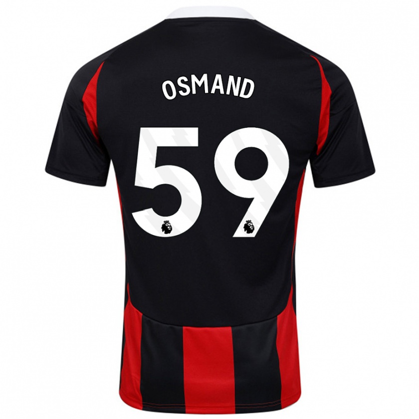 Kandiny Niño Camiseta Callum Osmand #59 Negro Rojo 2ª Equipación 2024/25 La Camisa