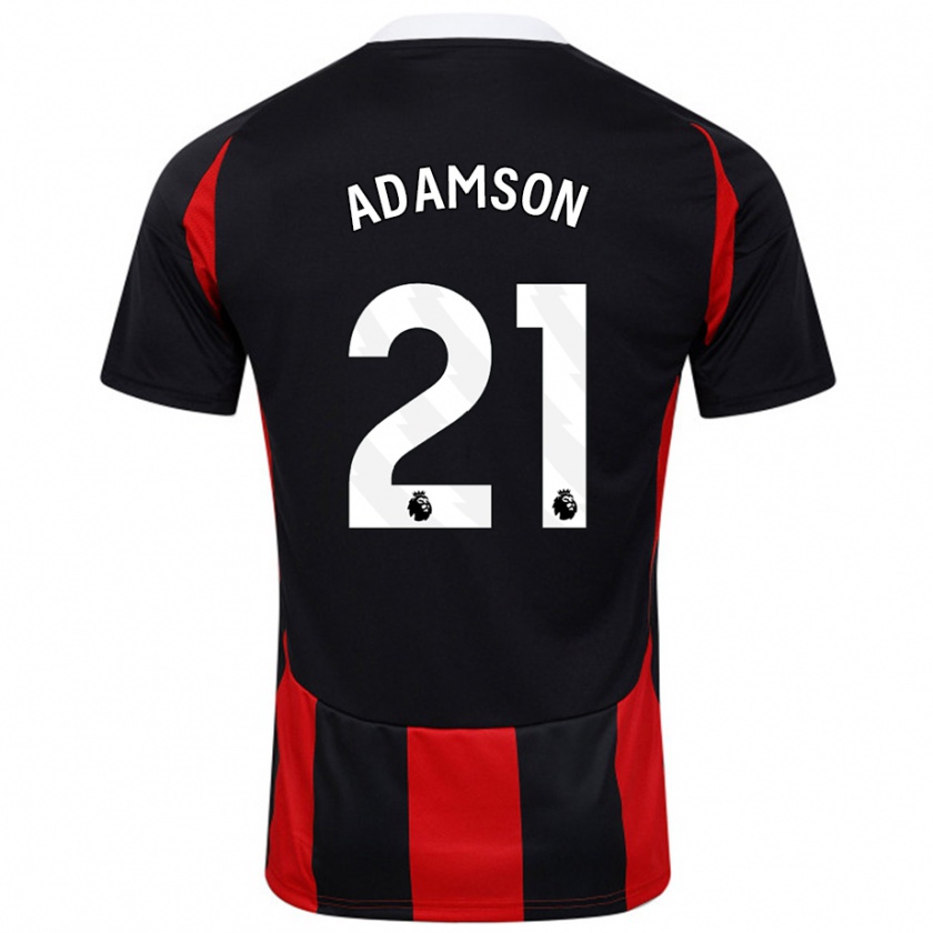 Kandiny Niño Camiseta Sasha Adamson #21 Negro Rojo 2ª Equipación 2024/25 La Camisa