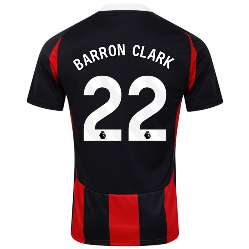 Kandiny Niño Camiseta Betty Barron-Clark #22 Negro Rojo 2ª Equipación 2024/25 La Camisa