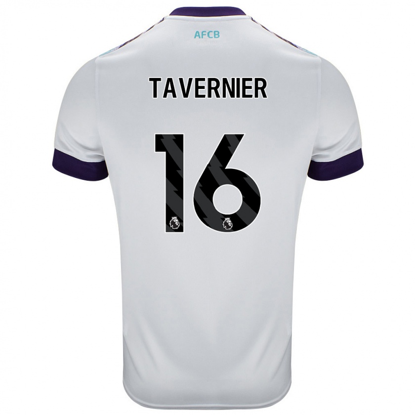 Kandiny Kinderen Marcus Tavernier #16 Wit Groen Paars Uitshirt Uittenue 2024/25 T-Shirt België