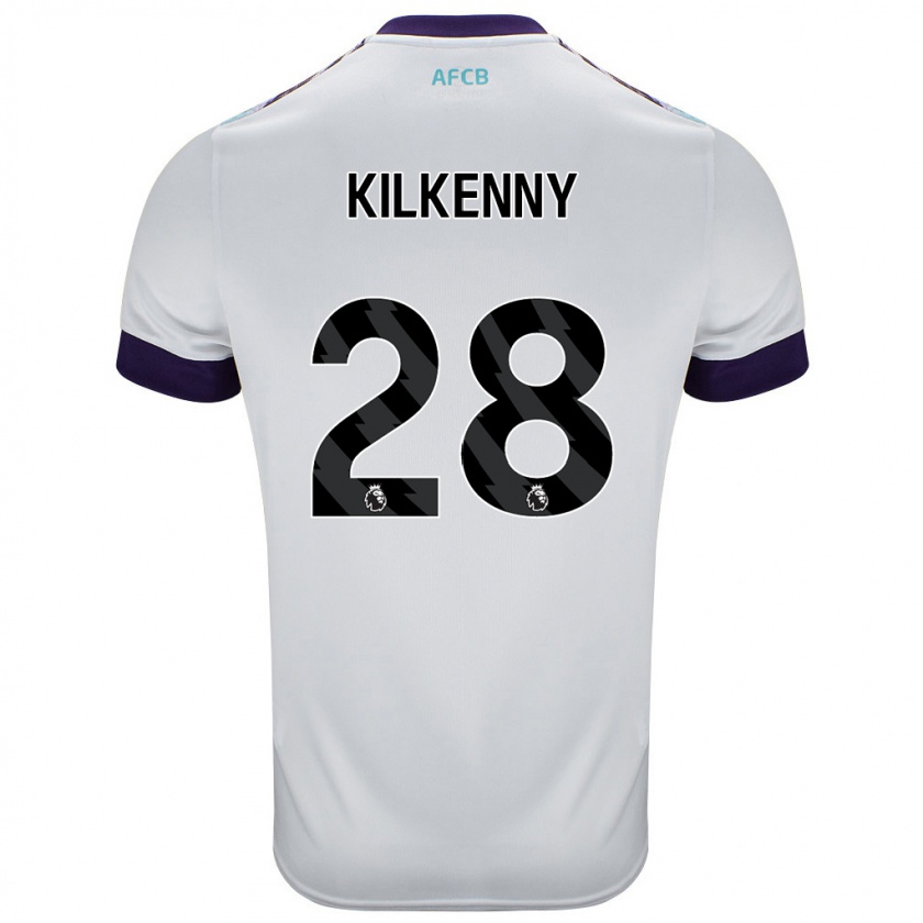 Kandiny Kinderen Gavin Kilkenny #28 Wit Groen Paars Uitshirt Uittenue 2024/25 T-Shirt België