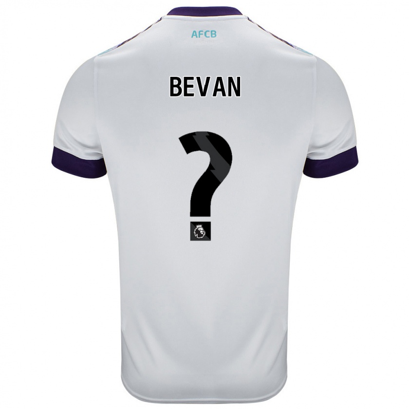 Kandiny Niño Camiseta Owen Bevan #0 Blanco Verde Púrpura 2ª Equipación 2024/25 La Camisa