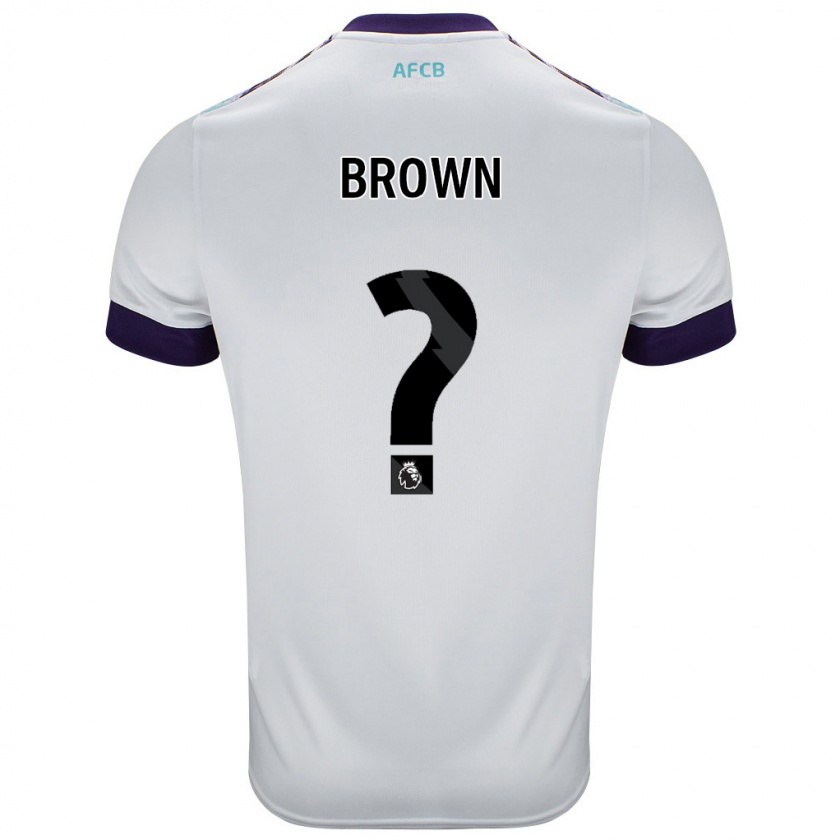 Kandiny Niño Camiseta Lewis Brown #0 Blanco Verde Púrpura 2ª Equipación 2024/25 La Camisa