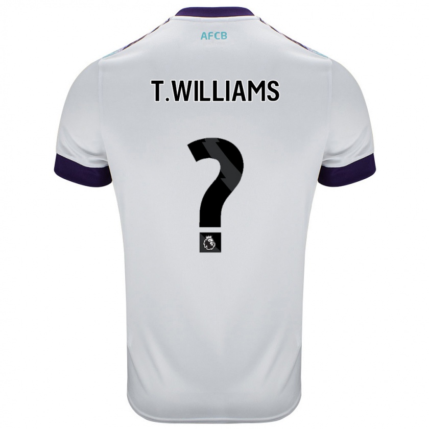 Kandiny Niño Camiseta Toure Williams #0 Blanco Verde Púrpura 2ª Equipación 2024/25 La Camisa