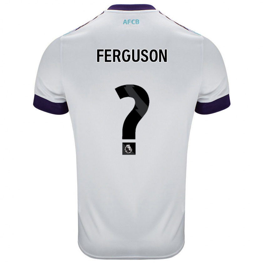 Kandiny Niño Camiseta Josh Ferguson #0 Blanco Verde Púrpura 2ª Equipación 2024/25 La Camisa