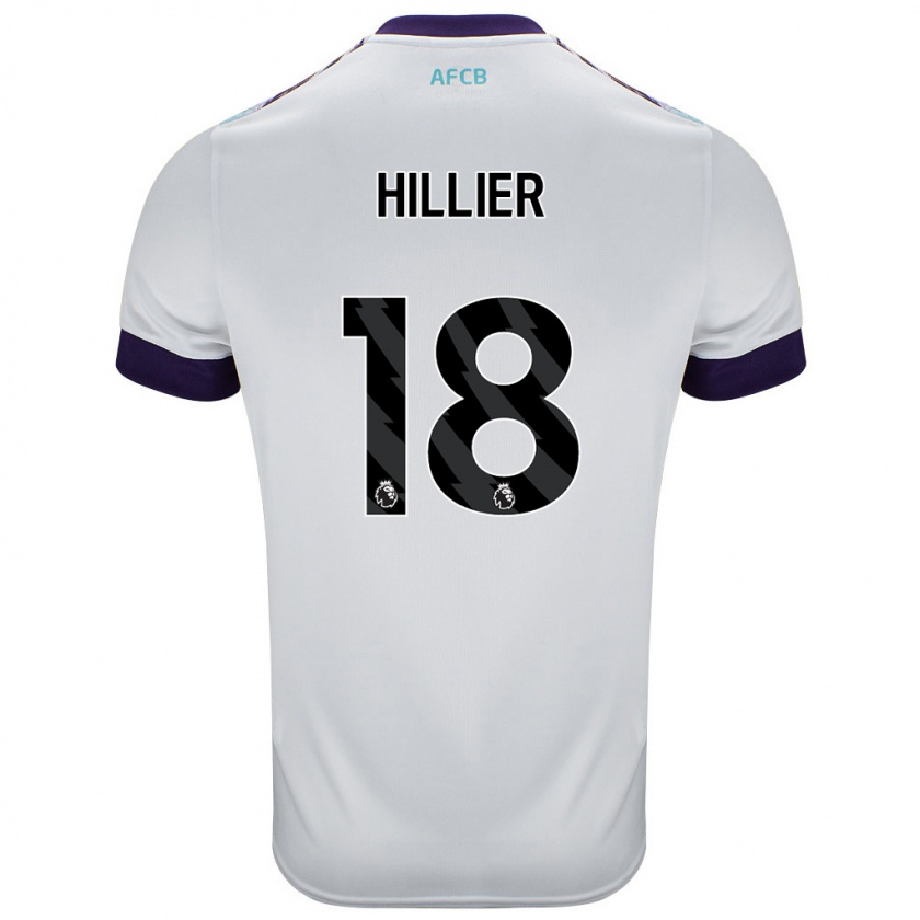 Kandiny Bambino Maglia Gemma Hillier #18 Bianco Verde Viola Kit Gara Away 2024/25 Maglietta